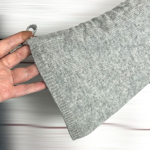The Cashmere Project Cashmere Sweater Ruched Tie 3/4 Sleeve Gray Crew Neck M - Picture 6 of 11